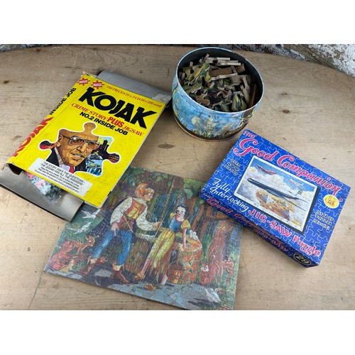 107 - Four Vintage Jigsaws including Kojak