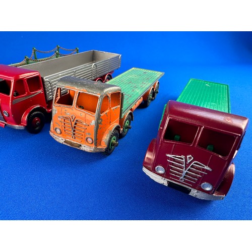 93 - Four Vintage Dinky Die Cast Supertoys 8 Wheel Foden Trucks