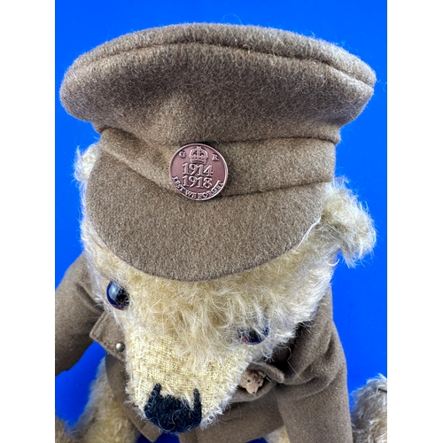 64 - Merrythought Bear - Tommy, Lest We Forget, WWI Centenary Bear. Limited Edition 35/1914