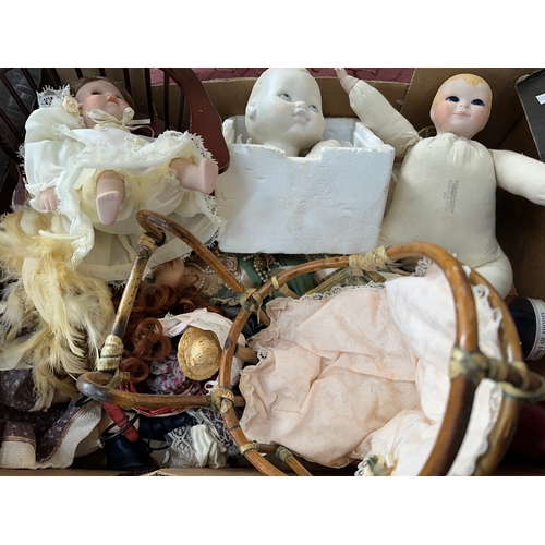 85 - Box of Vintage Dolls & Accessories