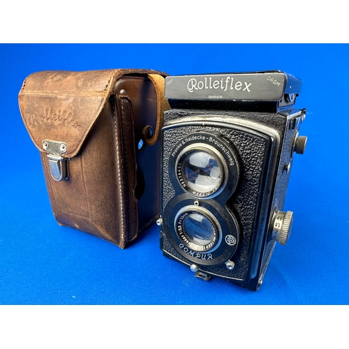 Franke & Heidecke Rolleiflex Compur Camera, with Zeiss Tessar 75 mm f3 ...