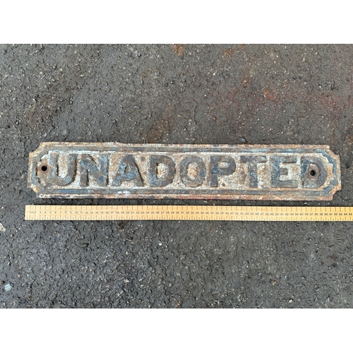 143 - Unadopted Cast Iron Street Sign