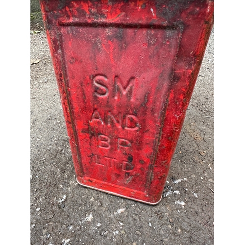 132 - SM and BP Ltd. Vintage Red Petrol Can with Original Cap