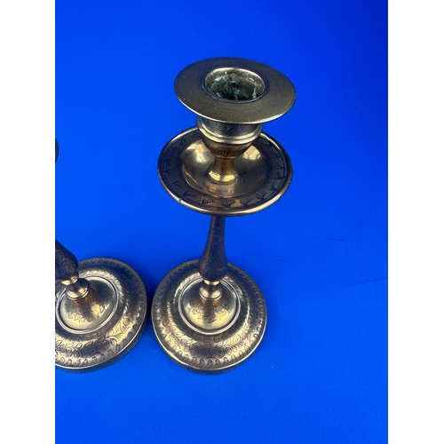 207 - Pair of Brass Candlesticks Made in British India