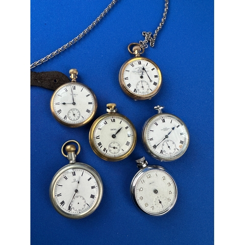 120 - Six Pocket watches for Spares or Repair including Omega