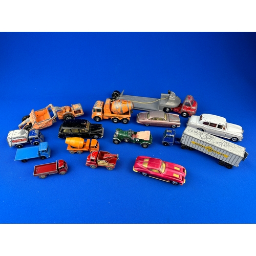 112 - Group of Dinky, Corgi & Lesney Playworn Diecast Cars & Trucks