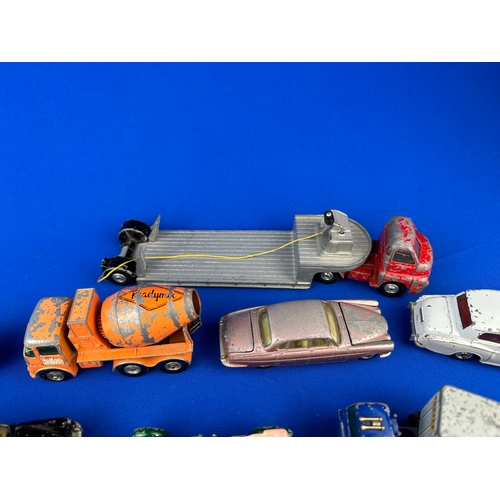 112 - Group of Dinky, Corgi & Lesney Playworn Diecast Cars & Trucks