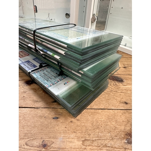 487 - Three Wall Mounted Locking Glass Display Cases with Glass Shelves and Additional Lighting - 67 x 19 ... 