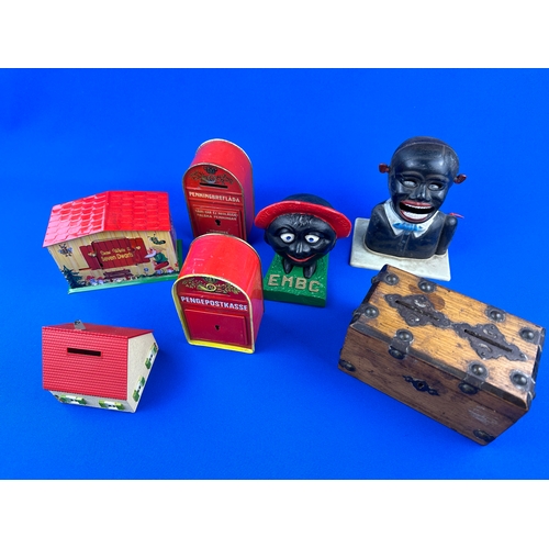 208 - Seven Vintage Novelty Money Boxes