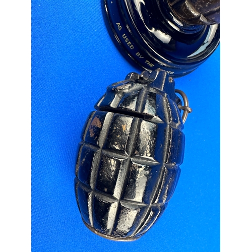 118 - WWI Grenade Inkwell with WWI Grenade Money Box