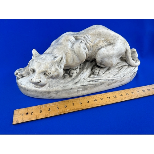 205 - Large Limestone Lion Sculpture Marked Artisco British Made to the Base