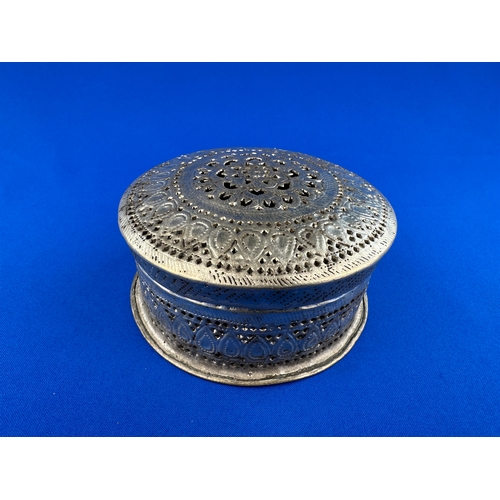 216 - Indian White Metal Trinket Box