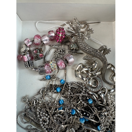 22 - Box of Silver & White Metal Jewellery Items