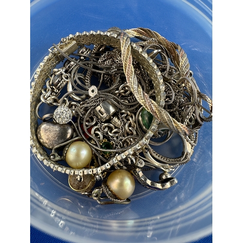 24 - Box of Silver & White Metal Jewellery Items