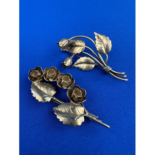 2 - Two Sterling Silver Brooches - 1 by John Lauritzen Denmark