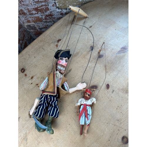 126 - Two Hand Made Pirate Marionettes