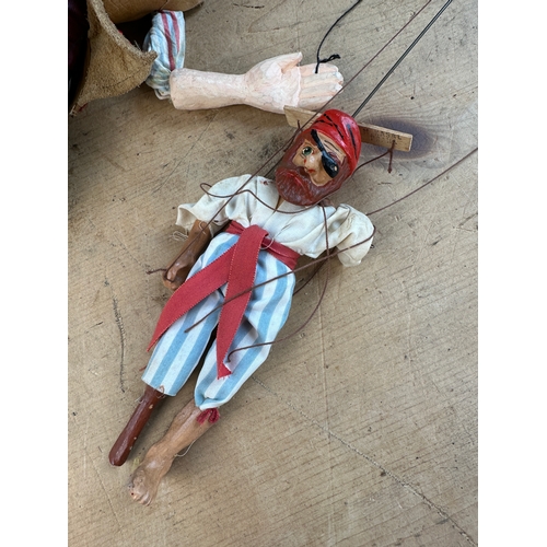 126 - Two Hand Made Pirate Marionettes