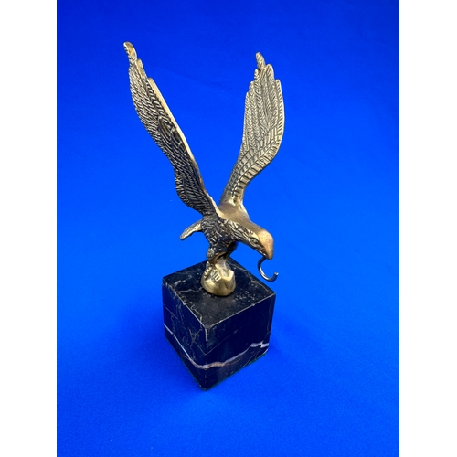 319 - Brass Eagle Pocket Watch Stand on Marble Base