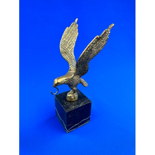 319 - Brass Eagle Pocket Watch Stand on Marble Base