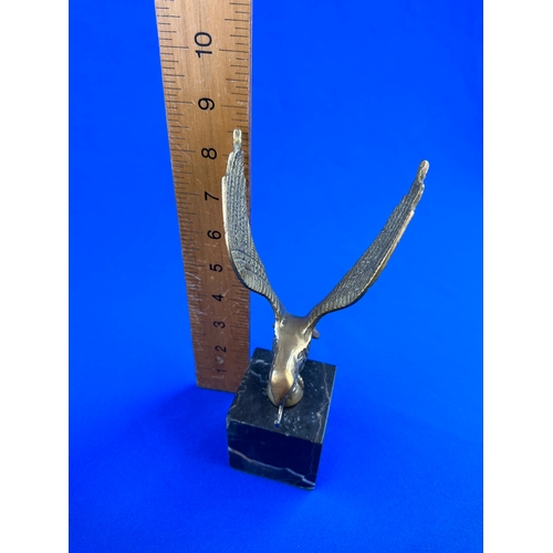 319 - Brass Eagle Pocket Watch Stand on Marble Base