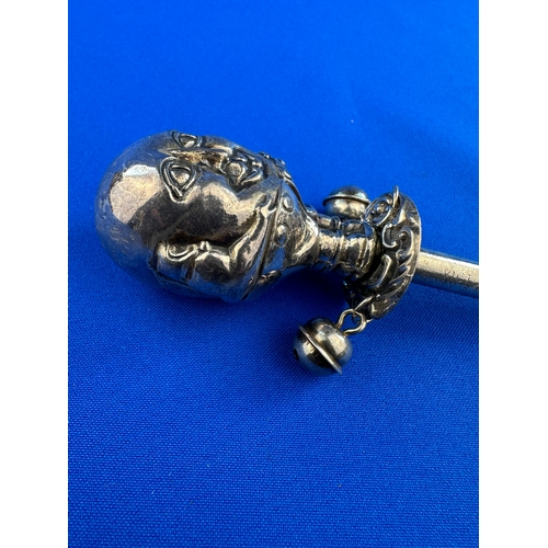 Silver Plated Victorian Humpty Dumpty Childs Rattle