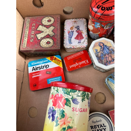 184 - Box of Assorted Vintage Tins