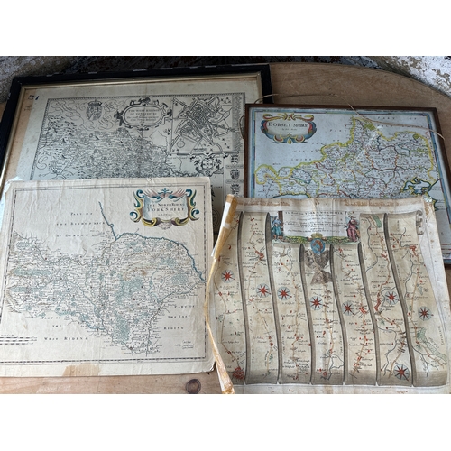 186 - Four Antique Maps including Rob Morden