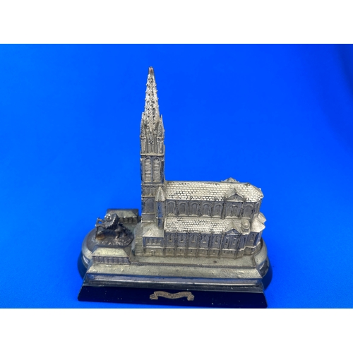 192 - Vintage Metal Architectural Building Souvenir - Lourdes