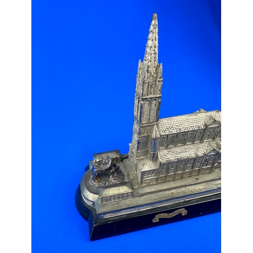 192 - Vintage Metal Architectural Building Souvenir - Lourdes