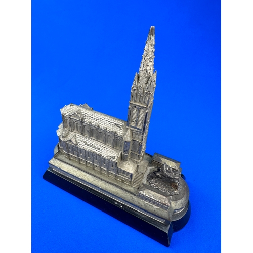 192 - Vintage Metal Architectural Building Souvenir - Lourdes