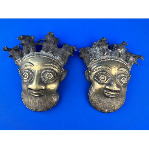 194 - Pair of Benin Bronze Masks