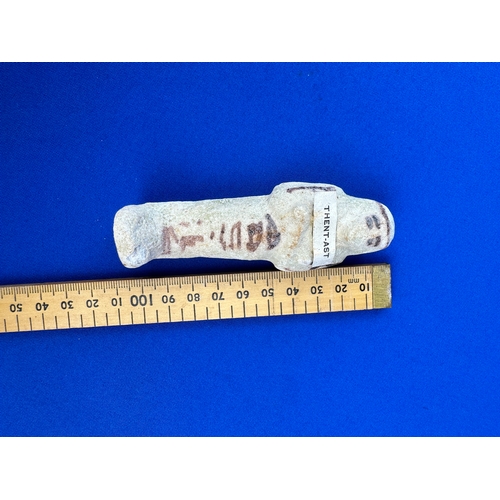 196 - Egyptian Ushabti Figure with Painted Detail & Hieroglyphic Panel