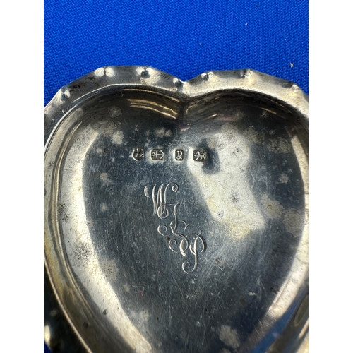 30 - Hallmarked Silver Heart Shaped Pin Dish Birmingham 1898 18.4g