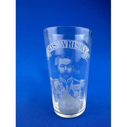 198 - BOS Whiskey Advertising Glass