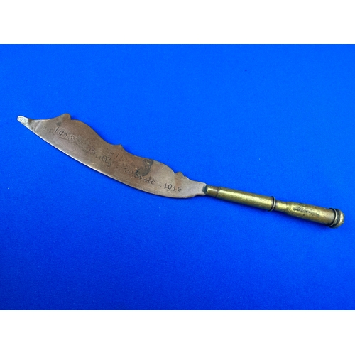 106 - Machine Gun Corps Trench Art Paper Knife