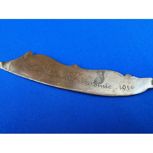 106 - Machine Gun Corps Trench Art Paper Knife