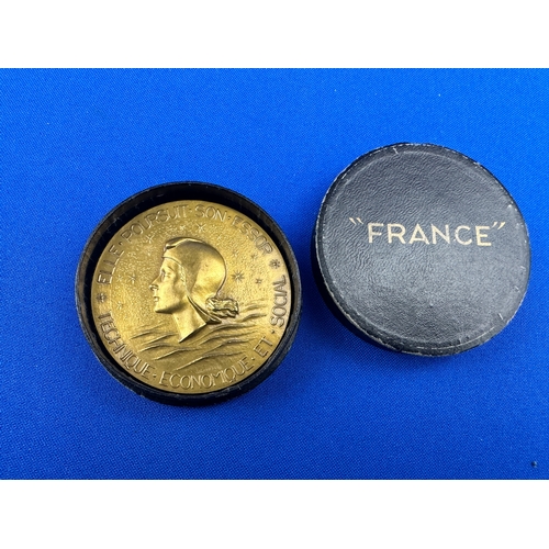 199 - French Gilt Bronze Shipping Medallion