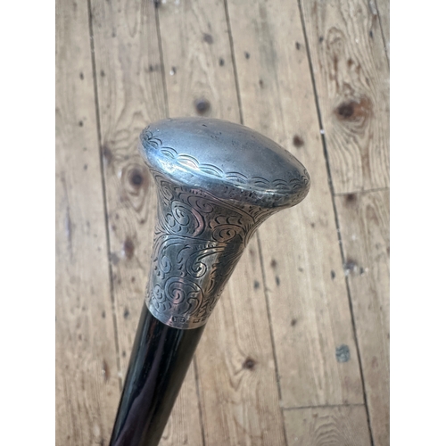 202 - Hallmarked Silver Topped 1930s Walking Cane