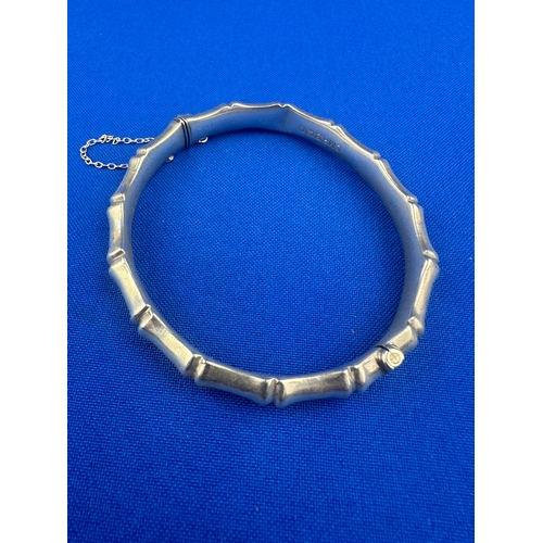 37 - Hallmarked Silver Bamboo Bangle 12g