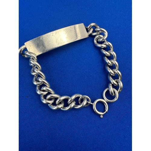 44 - Hallmarked Silver Identity Bracelet 62g