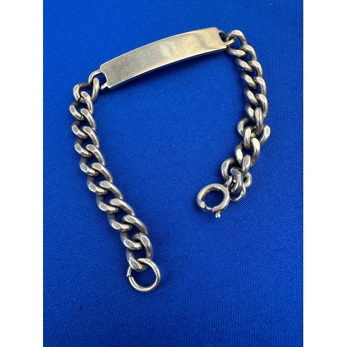 45 - Hallmarked Silver Identity Bracelet 27.8g