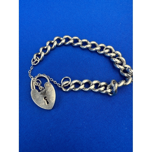 47 - Silver Charm Bracelet Chain & Padlock 20.4g