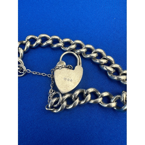 47 - Silver Charm Bracelet Chain & Padlock 20.4g