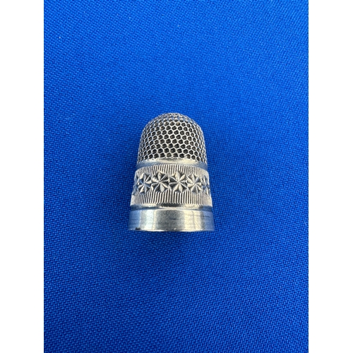 79 - Charles Horner Engraved Silver Thimble - Chester 1897