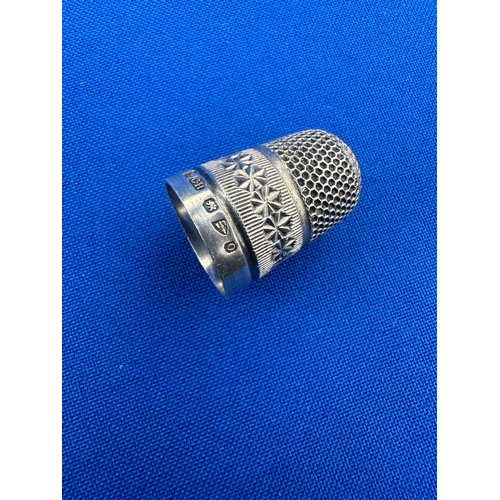 79 - Charles Horner Engraved Silver Thimble - Chester 1897