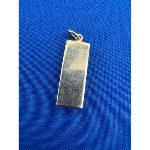 80 - Britannia Standard (958) Silver Ingot Pendant 16.23g