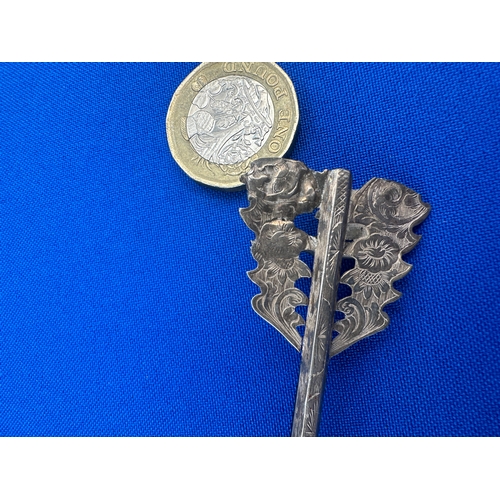 82 - Victorian Silver Arrow Brooch with Old Repair