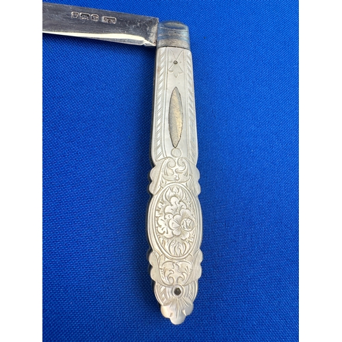 86 - Silver & Mother of Pearl Pen Knife