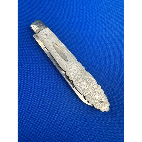 86 - Silver & Mother of Pearl Pen Knife