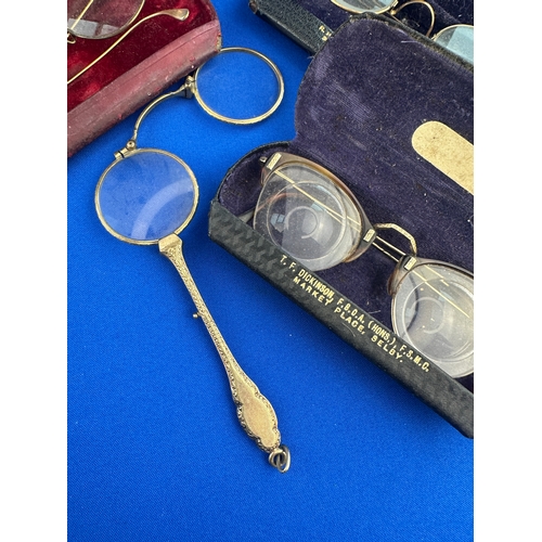 228 - Three Pairs of Antique Spectacles & a Pair of Lorgnettes